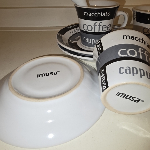 ⭐️40% Off⭐️ IMUSA Espresso Coffee Set with Saucers and Mini Spoons - Set of 4 - Picture 3 of 8